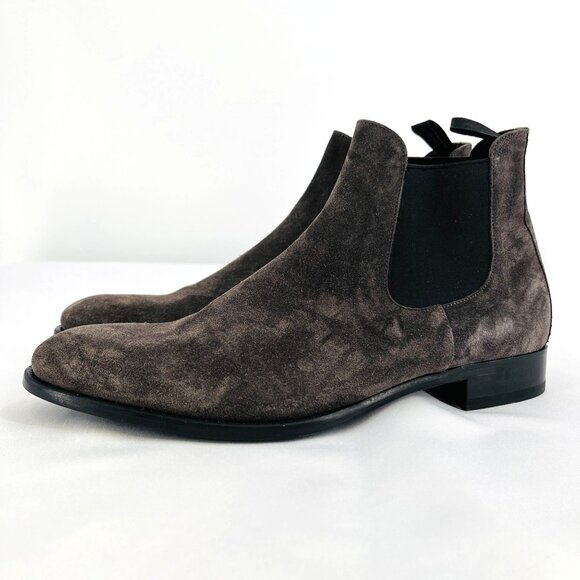 To Boot New York Mens Leather Chelsea Boots Size 8.5 Gray Suede Slip On